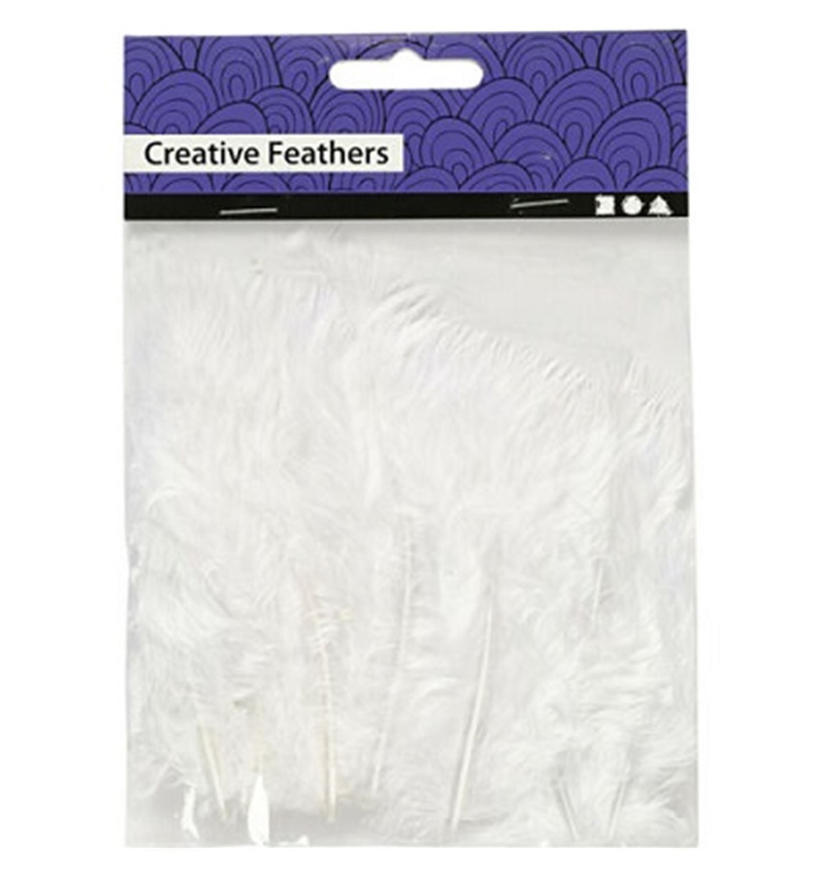 PLUMAS COLOR ***BLANCO*** DE 5-12CM PAQUETE DE 15 UNIDADES