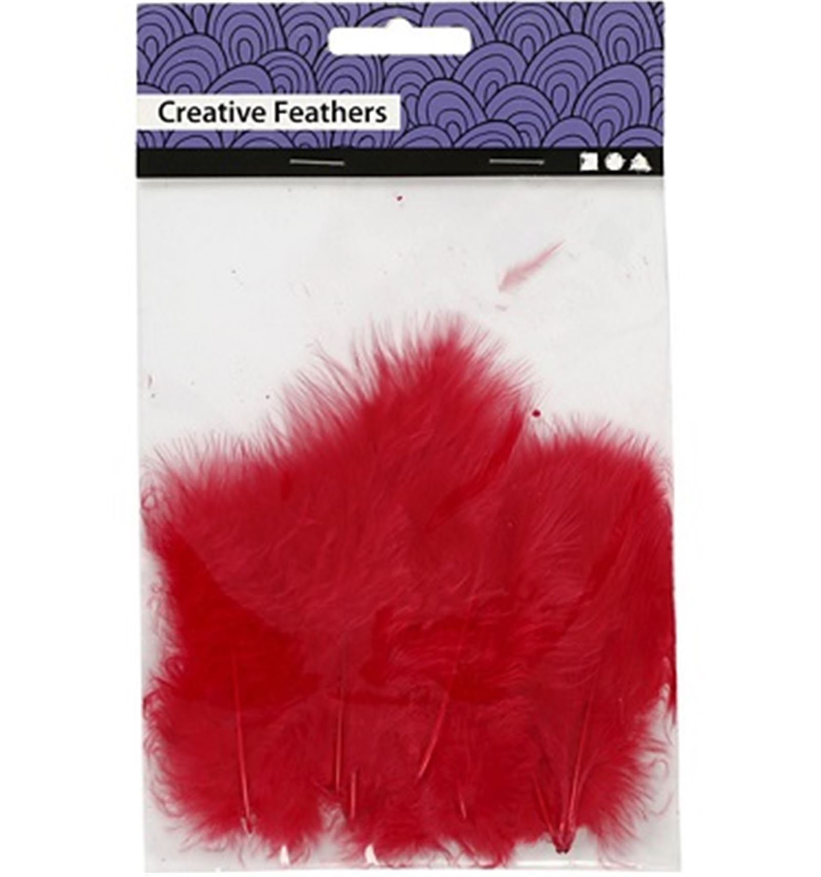 PLUMAS COLOR ***ROJO*** DE 5-12CM PAQUETE DE 15 UNIDADES