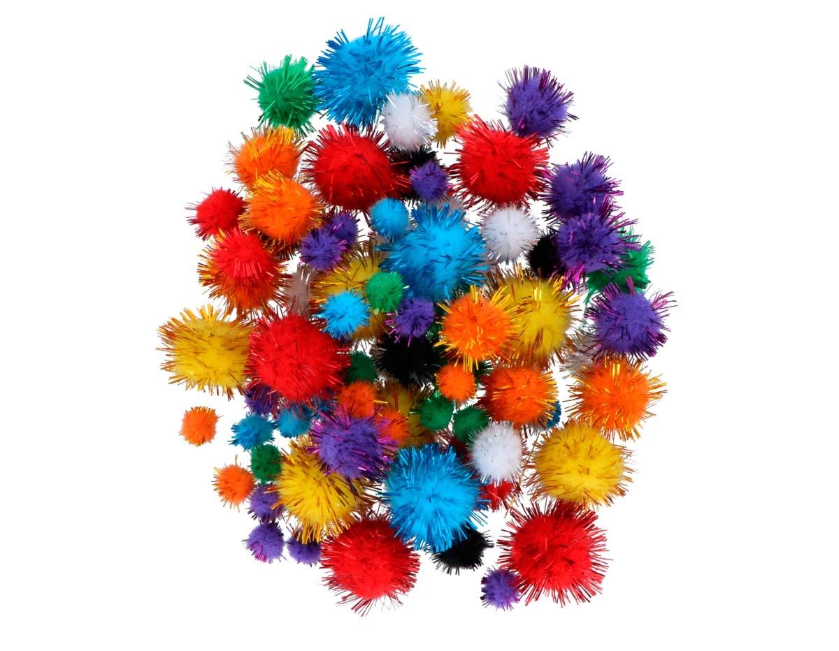 POM POM  POMPONES ***COLORES BRILLANTES Y SURTIDOS*** 78 UNIDADES REF: 13062 / 99450