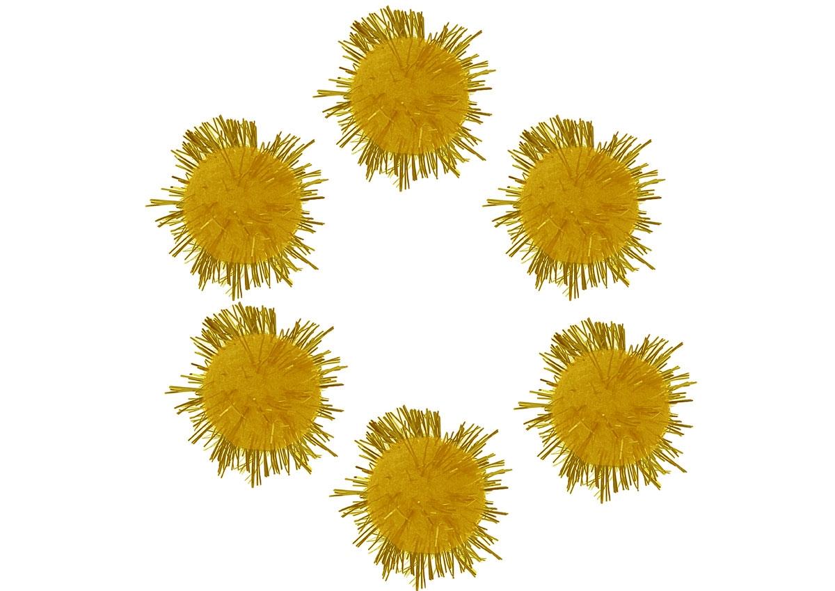 POMPONES **** BRILLANTES ***BOLSA UNICOLOR AMARILLO*** CONTENIDO 20 UNIDADES Y DIAMETRO DE 25MM REF: 99466