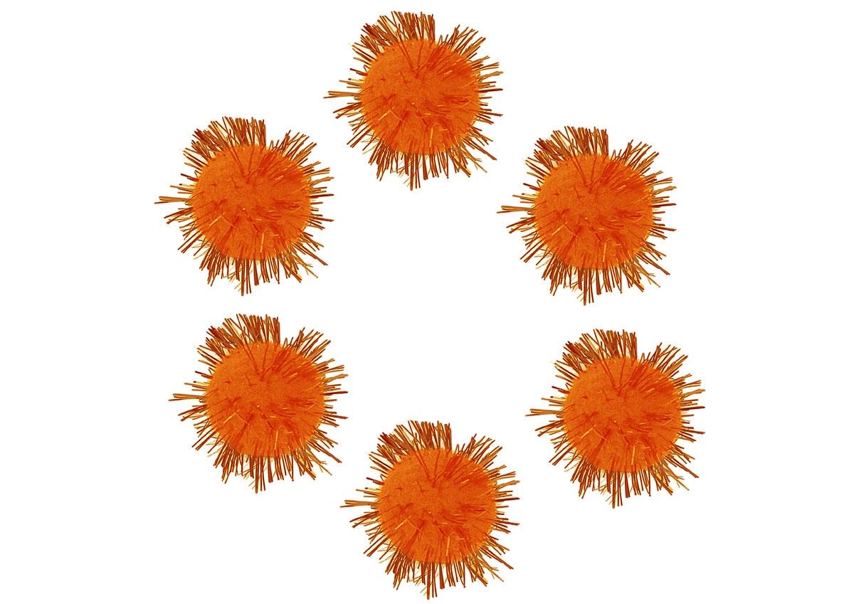 POMPONES **** BRILLANTES ***BOLSA UNICOLOR NARANJA*** CONTENIDO 20 UNIDADES Y DIAMETRO DE 25MM REF: 99467