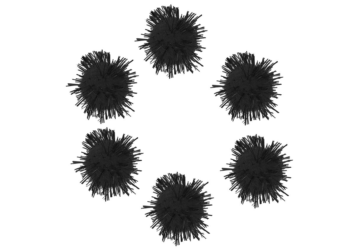 POMPONES **** BRILLANTES ***BOLSA UNICOLOR NEGRO*** CONTENIDO 20 UNIDADES Y DIAMETRO DE 25MM REF: 99462
