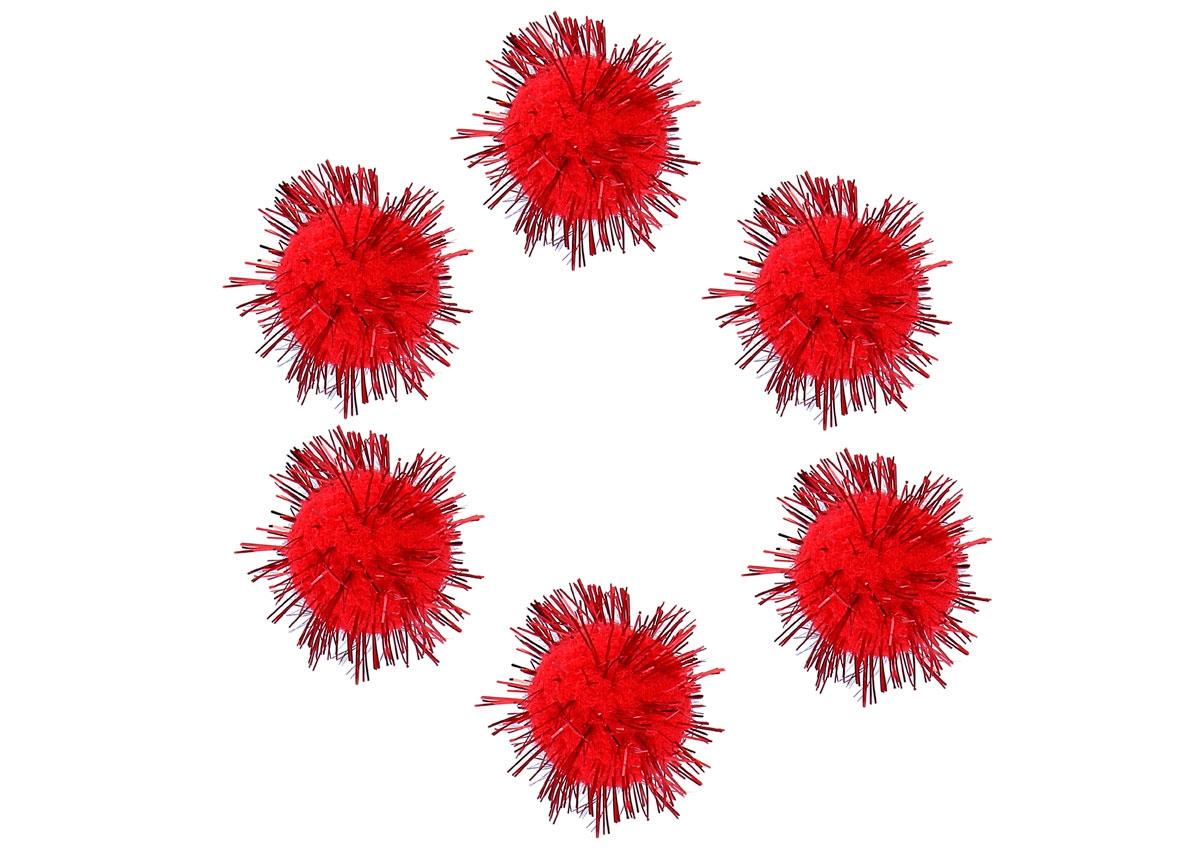 POMPONES **** BRILLANTES ***BOLSA UNICOLOR ROJO*** CONTENIDO 20 UNIDADES Y DIAMETRO DE 25MM REF: 99465