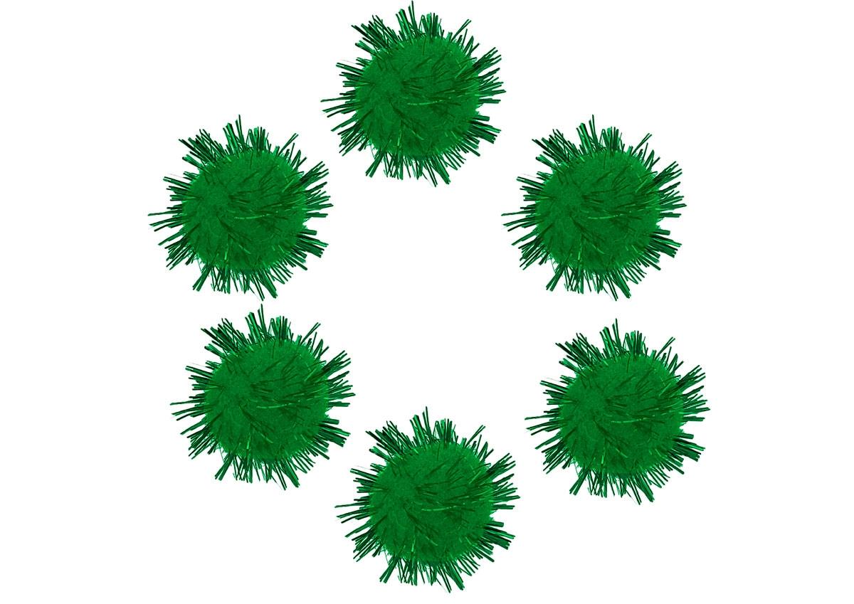 POMPONES **** BRILLANTES ***BOLSA UNICOLOR VERDE*** CONTENIDO 20 UNIDADES Y DIAMETRO DE 25MM REF: 99464
