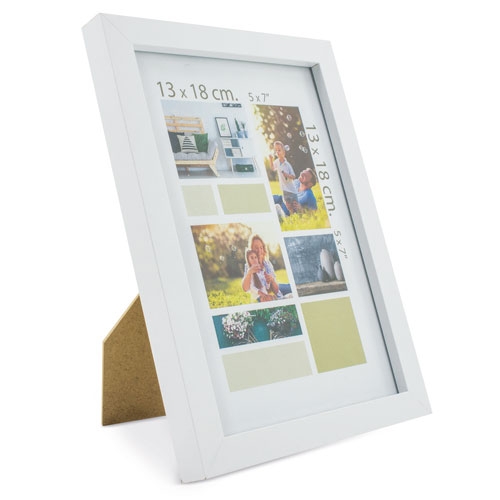 PORTAFOTOS PARA FOTOS DE 13X18CM MEDIDA EXTERIOR 16X20CM FABRICADO EN MADERA PINTADO EN COLOR BLANCO