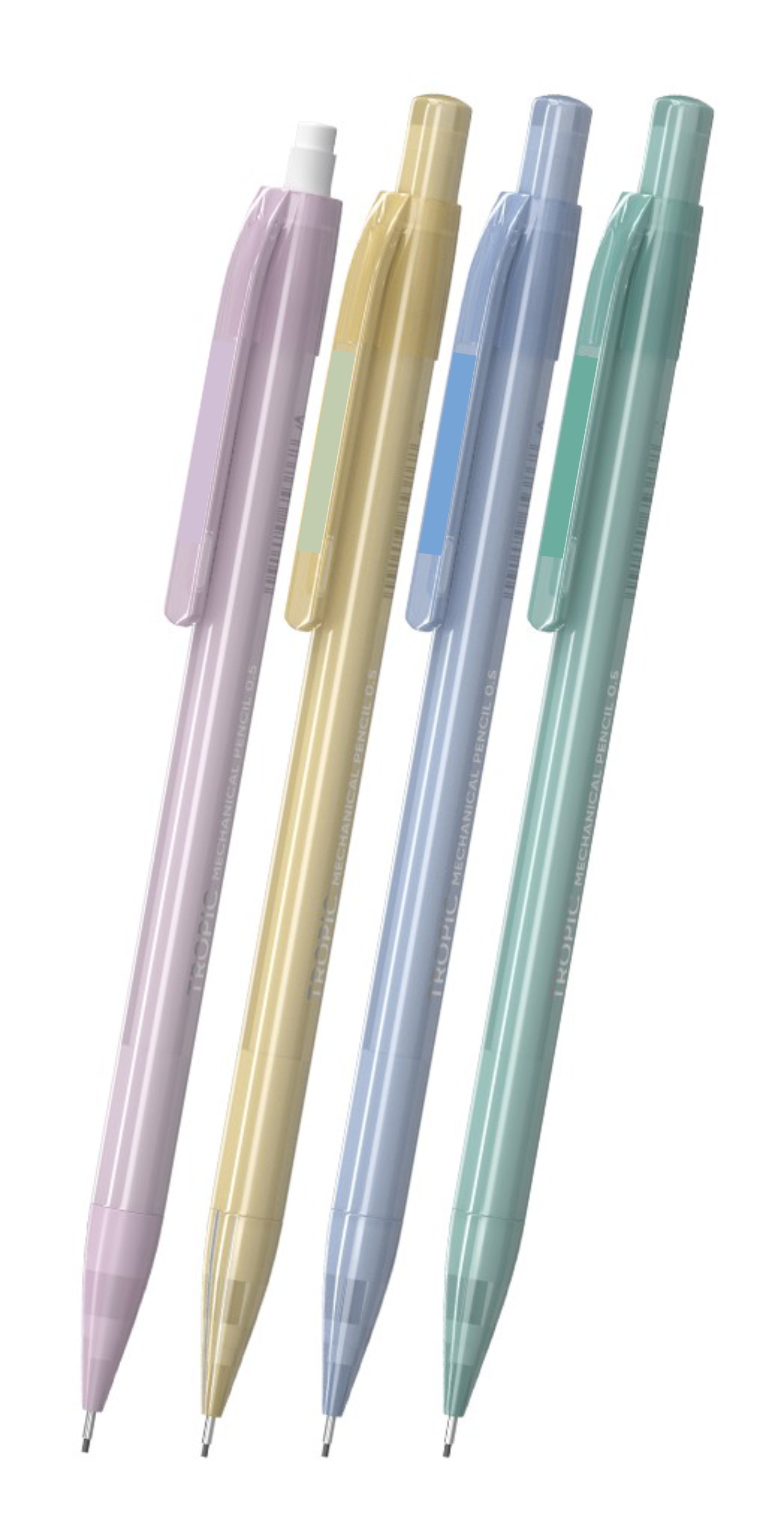 PORTAMINAS COLORES PASTEL DE 0.5MM  CON GOMA DE BORRAR