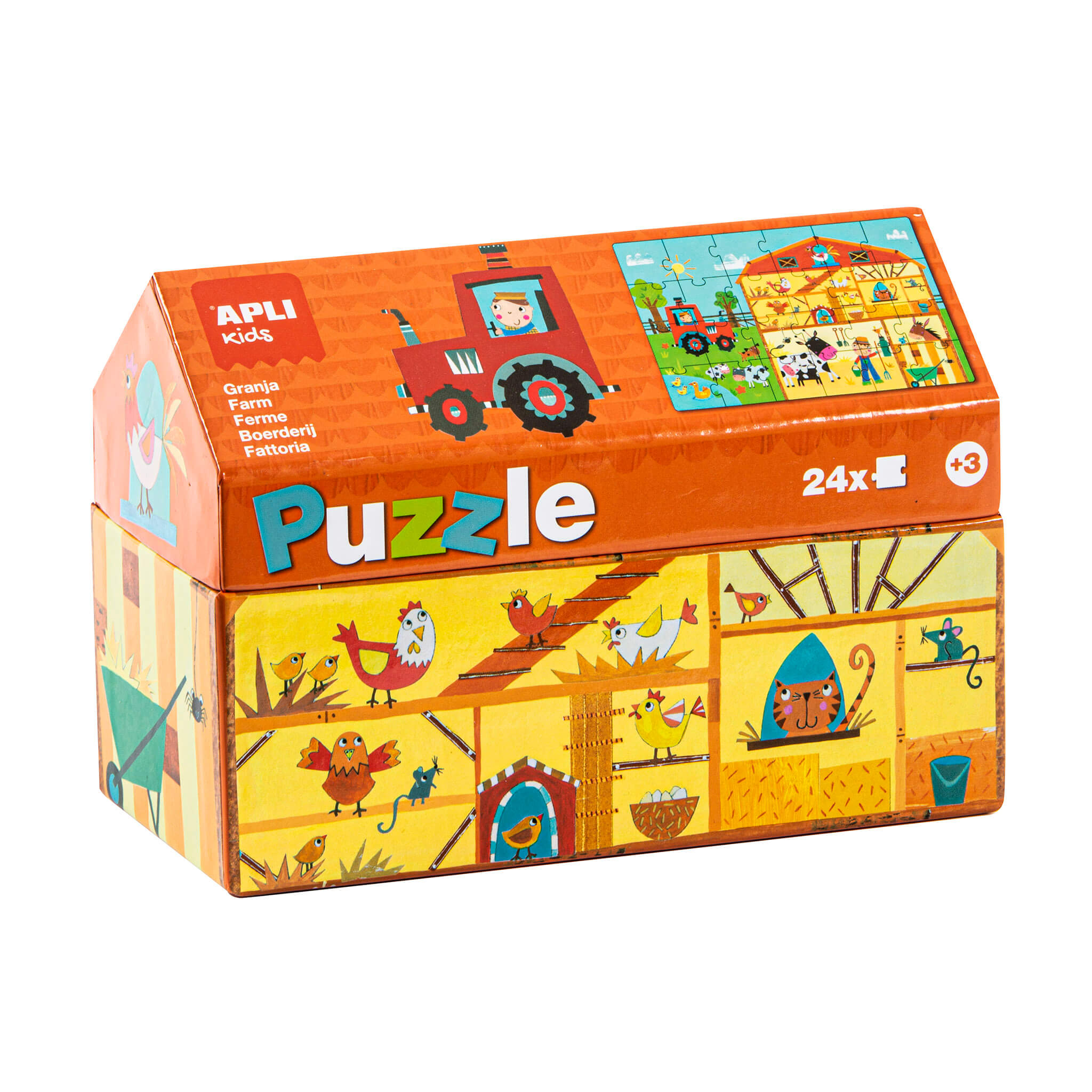 PUZLE CASITA GRANJA DE 24 PIEZAS DE 7X7CM + 3 AÑOS APLI
