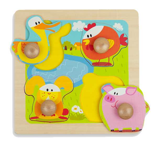 PUZZLE BIG PEGS ANIMALES 23X23X1CM REF: A - 16477