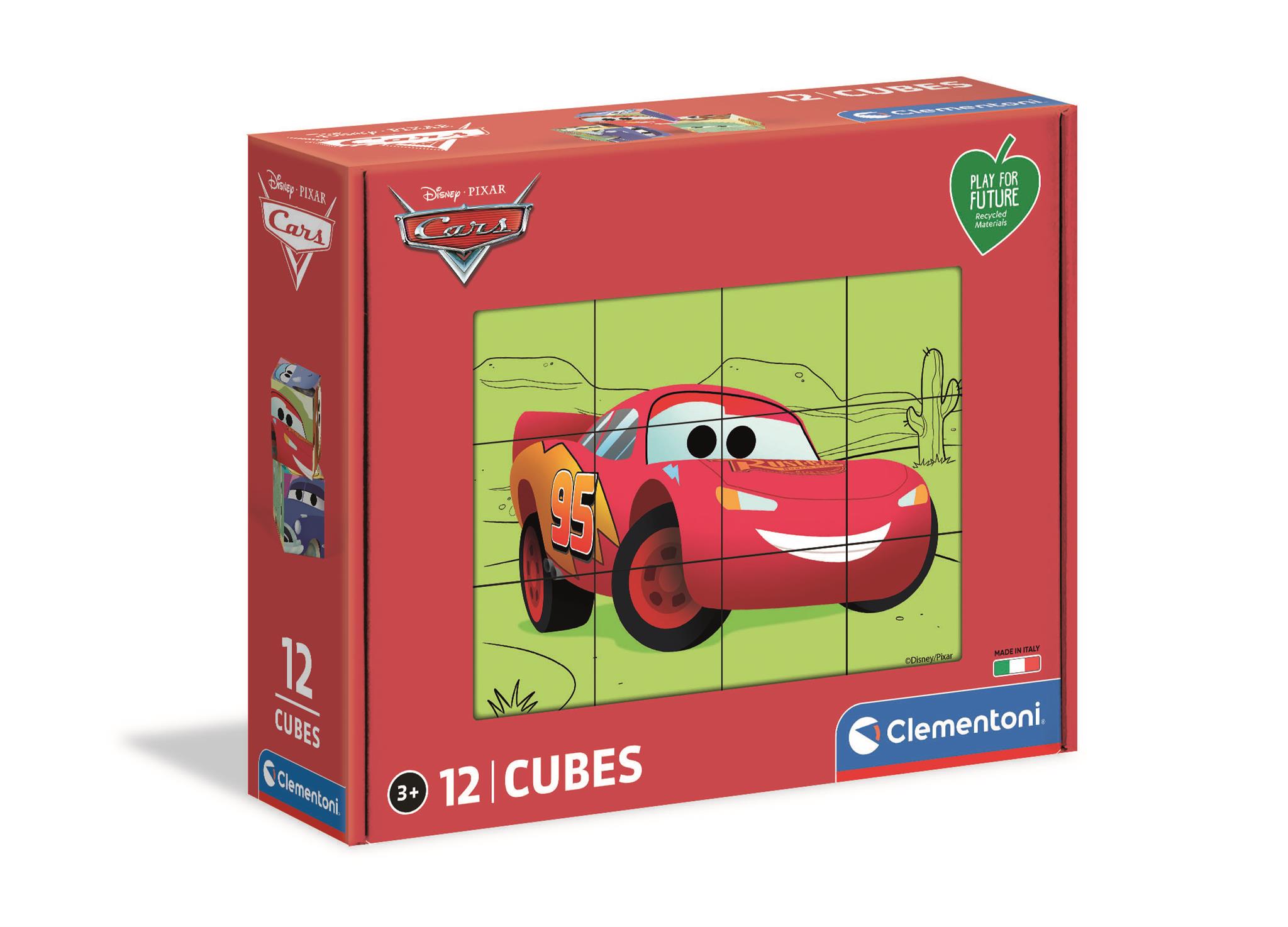 PUZZLE DE 12 CUBOS PIXAR CARS   17X14X7CM CLEMENTONI REF: 45011