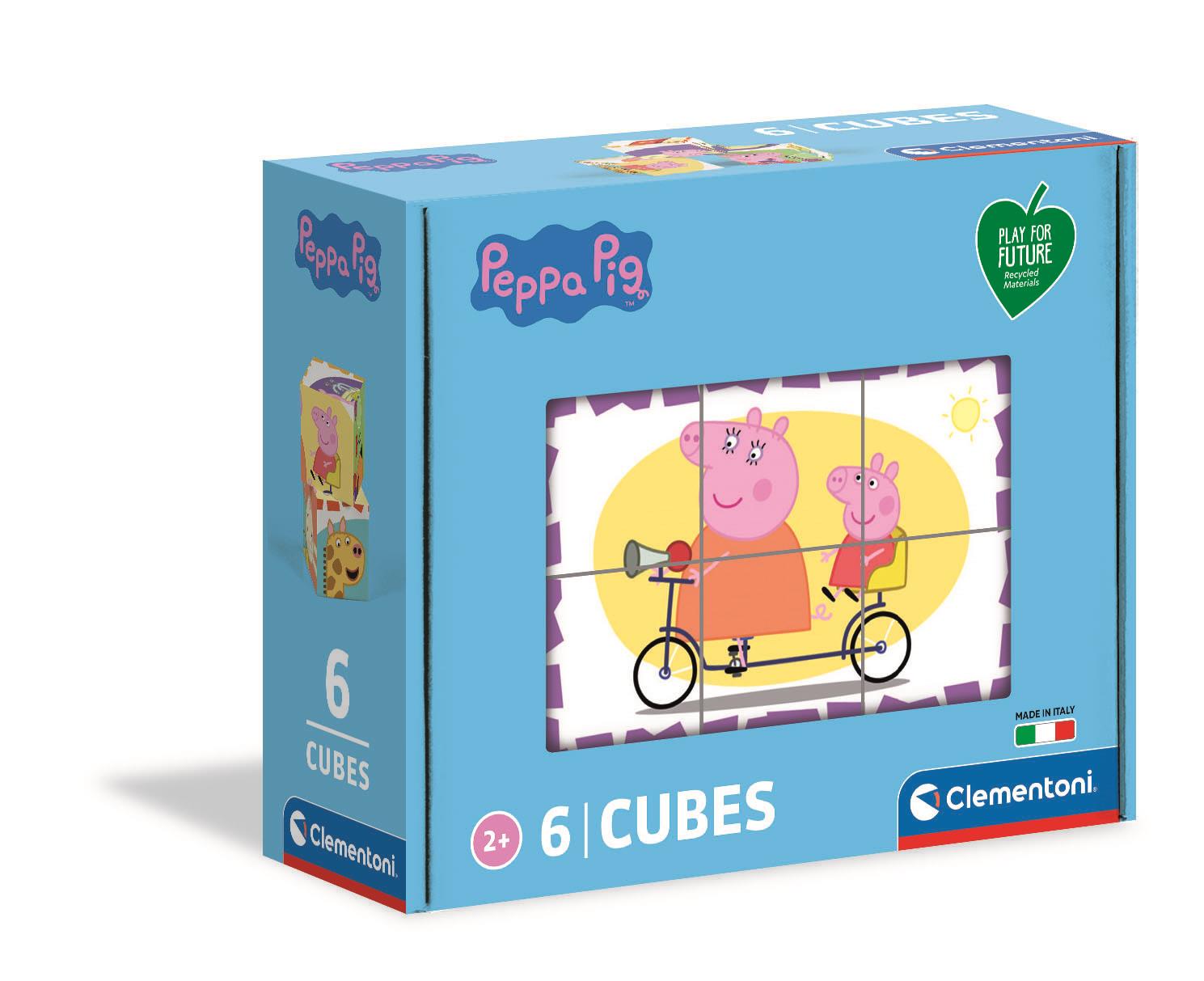 PUZZLE DE 6 CUBOS PEPP PIG DE 17X14X7CM CLEMENTONI REF: 44009