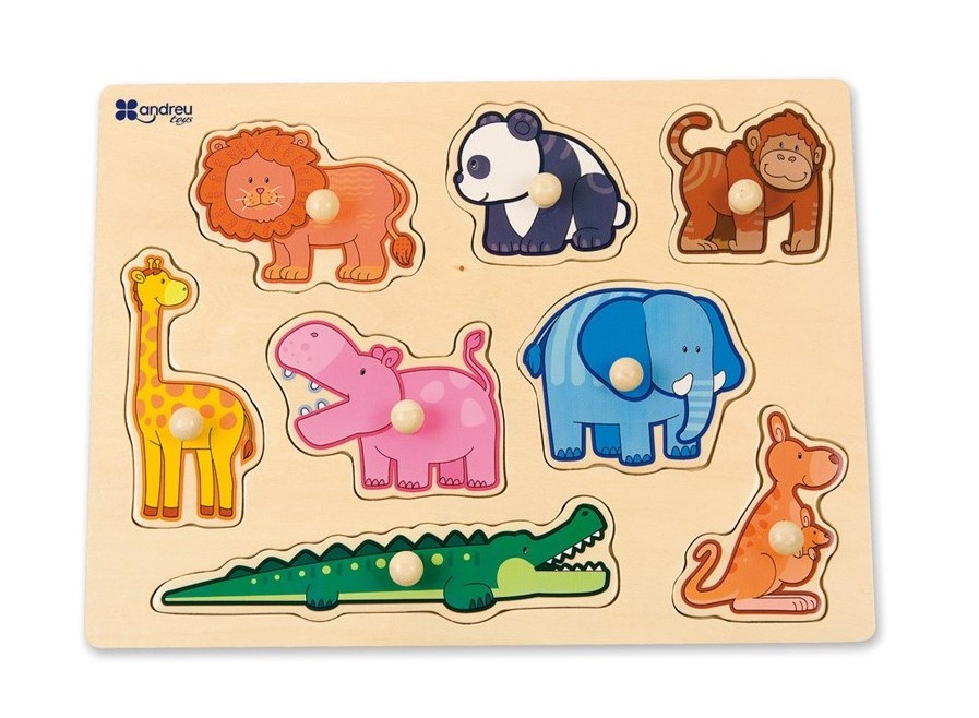 PUZZLE ENCAJE MADERA ANIMALES JUNGLA REF: ANDREU TOYS 16453