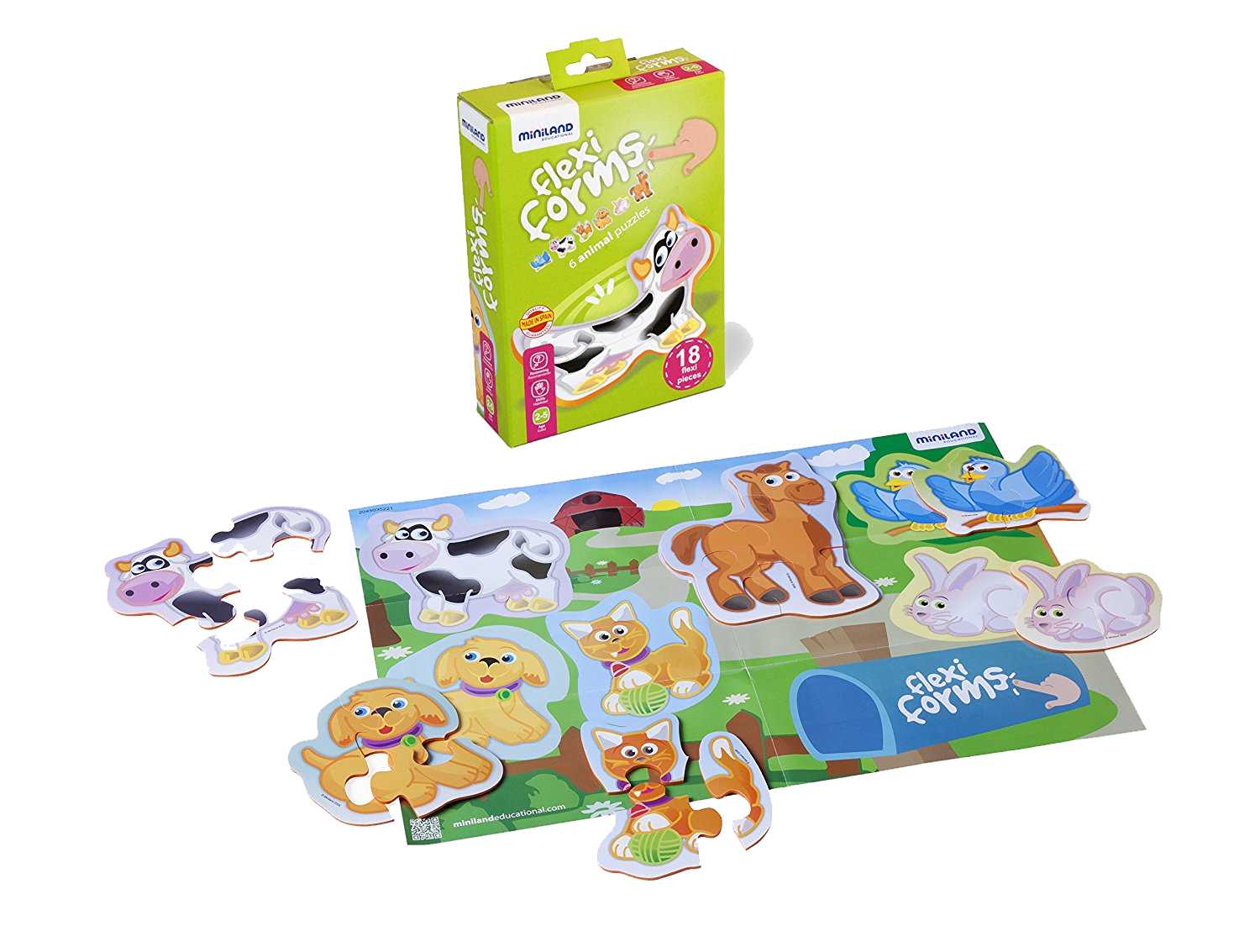 PUZZLE FLEXI FORMS 6 ANIMALES MINILAND REF: 35221