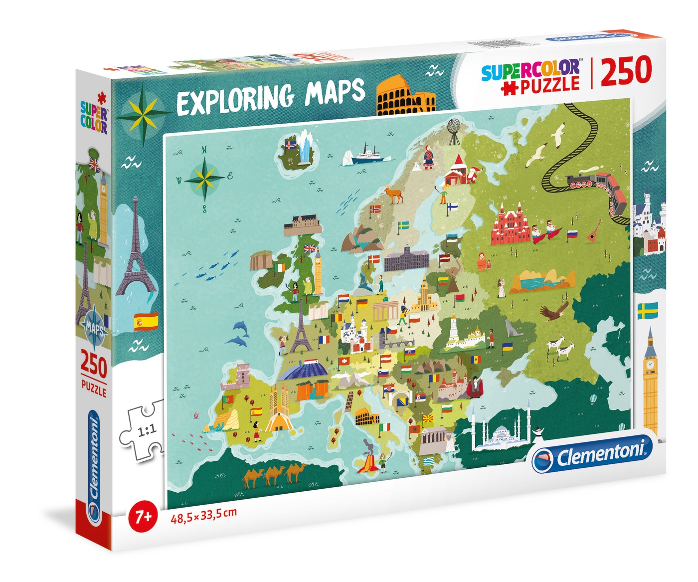 PUZZLE LUGARES DE EUROPA DE 250 PIEZAS DE 25X35X4CM REF: 29062