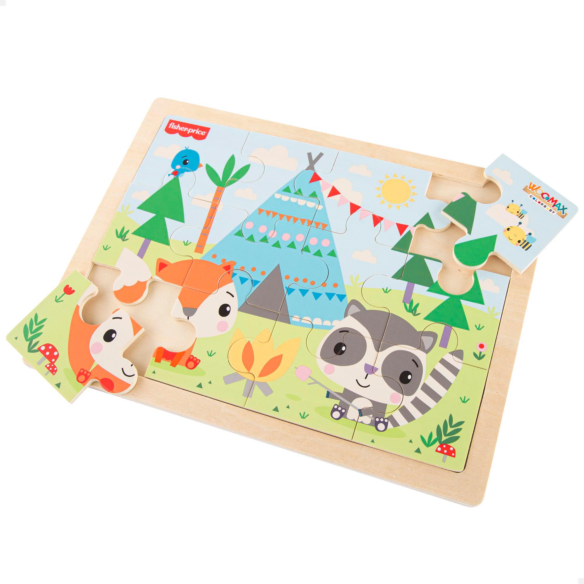 PUZZLE MADERA ANIMALES 12 PIEZAS DE FISHER PRICE