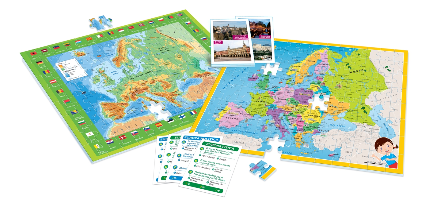 PUZZLE MAPA GEO DESCUBRE EUROPA DE 37X29X5CM REF: CL55120