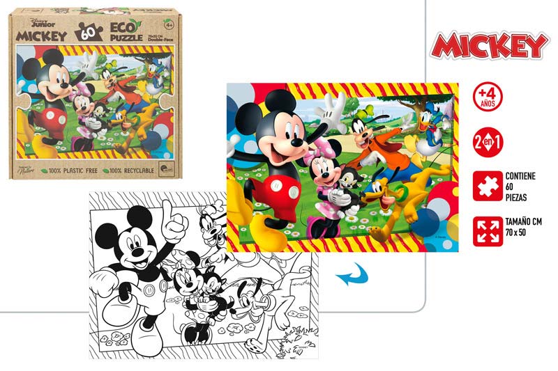 PUZZLE MICKEY DOBLE CARA MAXIFLORR DE 24 PIEZAS