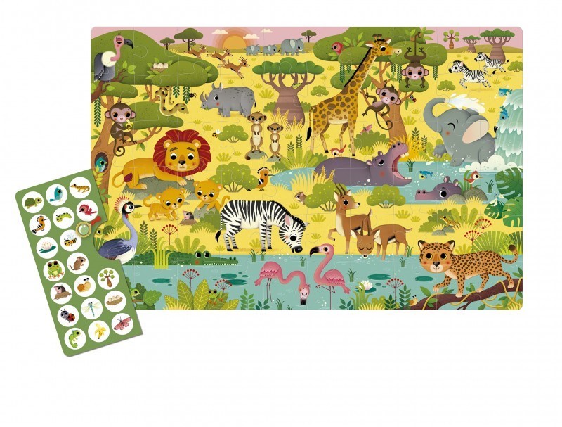 PUZZLE OBSERVACION JUNOR SABANA DE 60 PIEZAS DE 6X6CM