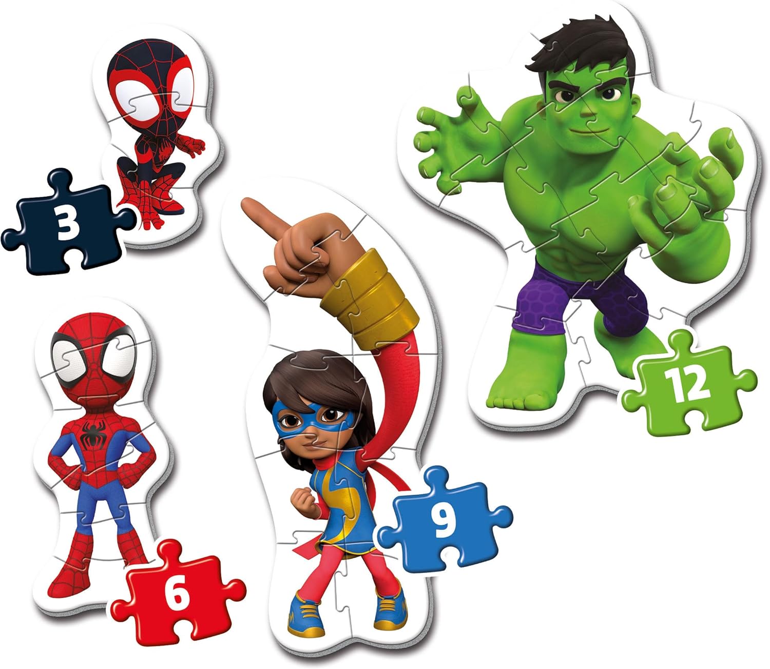 PUZZLE SPIDEY MARVEL 4 PUZZLES CLEMENTONI