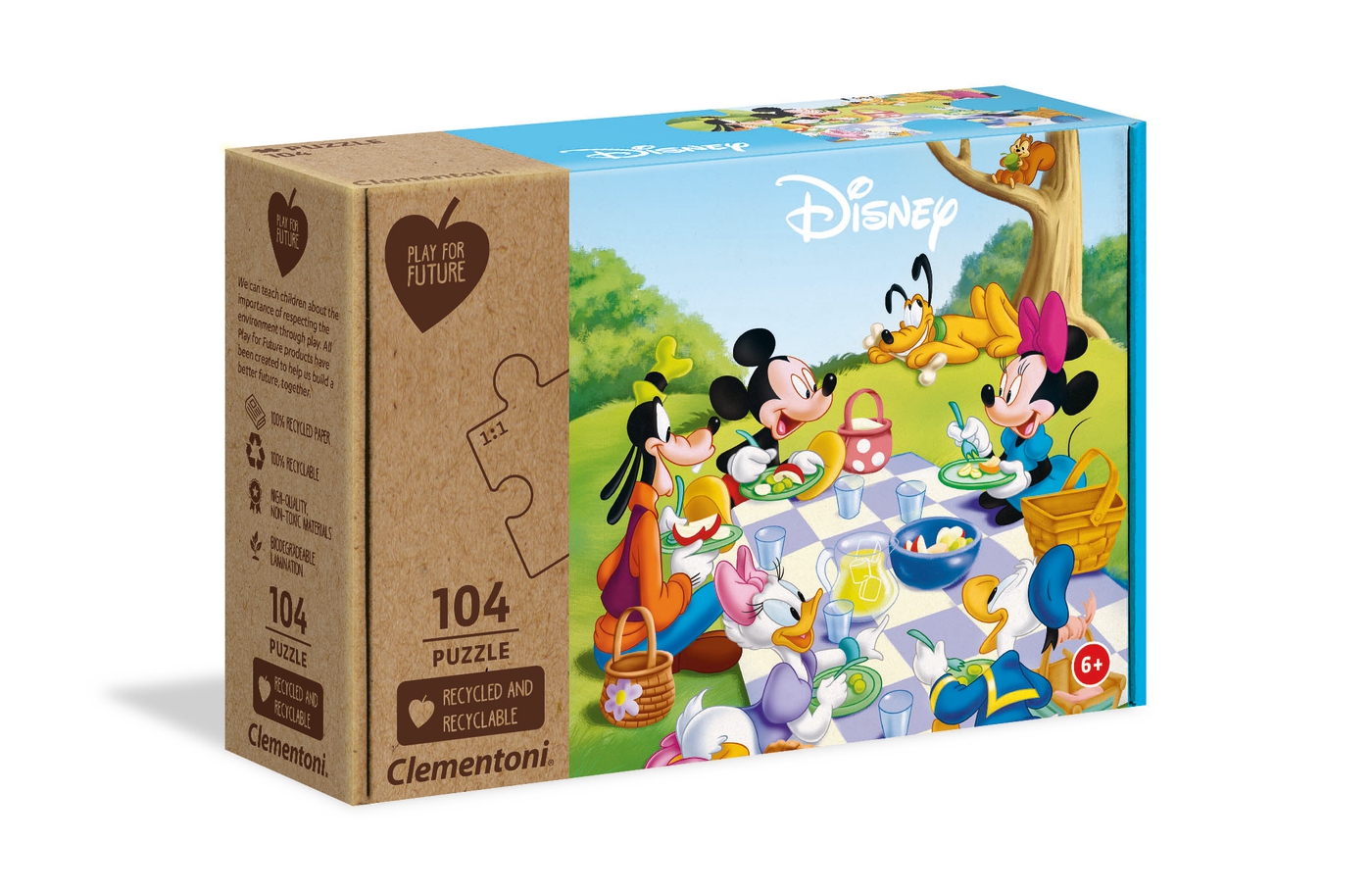 PUZZLE TEMATICA DISNEY MICHEY CLASSIC 104 FICHAS 18X16X8CM REF: 27153