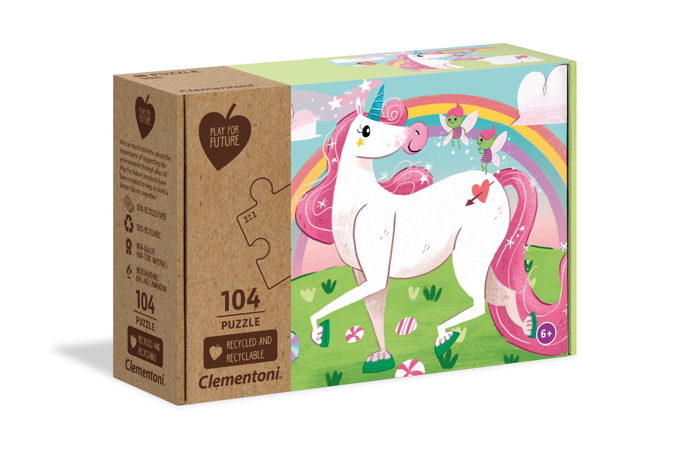 PUZZLE TEMATICA UNICORNIO 104 FICHAS 24X16X8CM REF: 27198