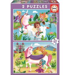 PUZZLES BASICOS "UNICORNIOS Y HADAS" 20 PIEZAS