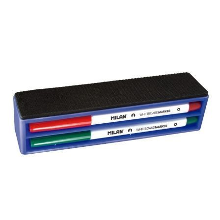 Pack Milan 165894/ Borrador de Pizarra Magnético + 4 Rotuladores para Pizarra/  3.7mm/ Colores Surti
