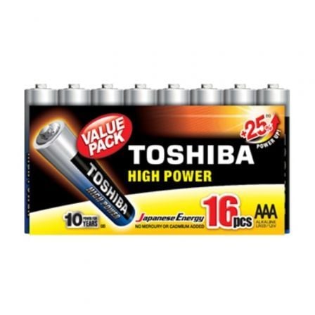 Pack de 16 Pilas AAA Toshiba High Power LR03/ 1.5V/ Alcalinas