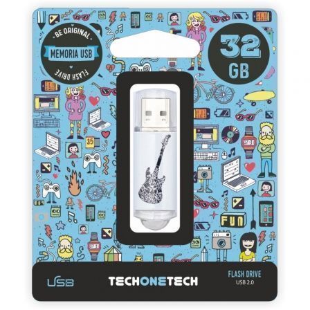 Pendrive 32GB Tech One Tech Crazy Black Guitar USB 2.0