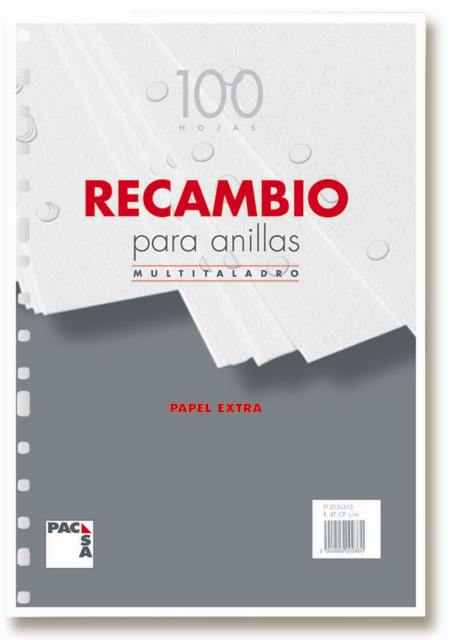 RECAMBIO CUARTO HORIZONTAL 100 HOJAS 11T 21079