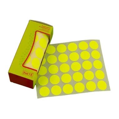 ROLLO GOMETS CIRCULOS 21MM *** FLUORESCENTE AMARILLO***