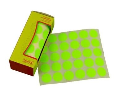 ROLLO GOMETS CIRCULOS 21MM *** FLUORESCENTE VERDE***