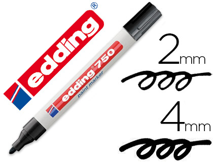 ROTULADOR EDDING 750 COLOR NEGRO PUNTA 2-4MM REF: 750-1