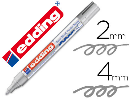 ROTULADOR EDDING 750 COLOR PLATA PUNTA 2-4MM REF: 750-54