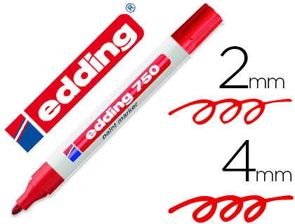 ROTULADOR EDDING 750 COLOR ROJO PUNTA 2-4MM REF: 750-2