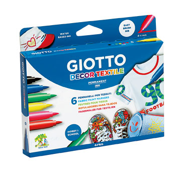 ROTULADOR GIOTTO TEXTIL ESTUCHE 6 COLORES REF. 494800