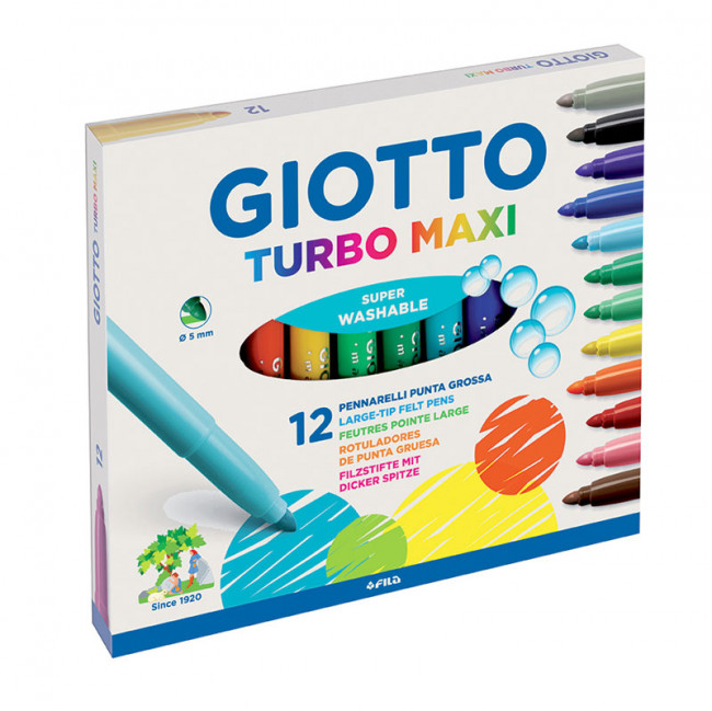 ROTULADOR GIOTTO TURBO MAXI ESTUCHE 12 COLORES F454000