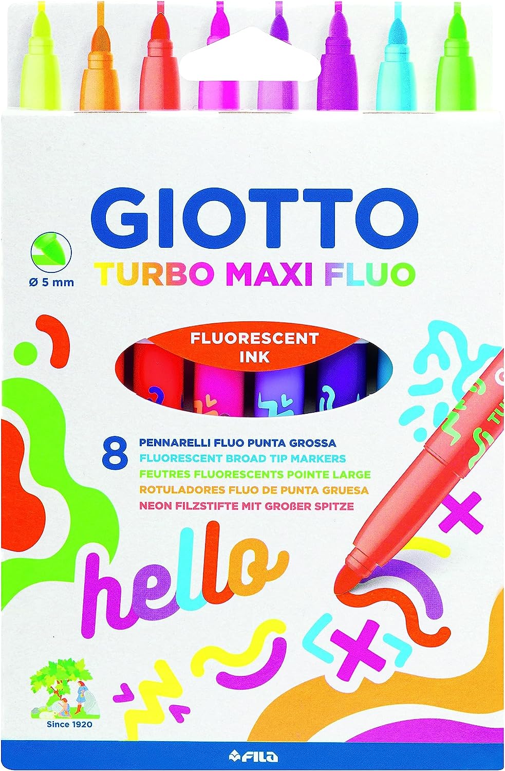 ROTULADOR GIOTTO TURBO ***MAXI FLUORESCENTE*** CAJA DE 8 COLORES REF: F453800