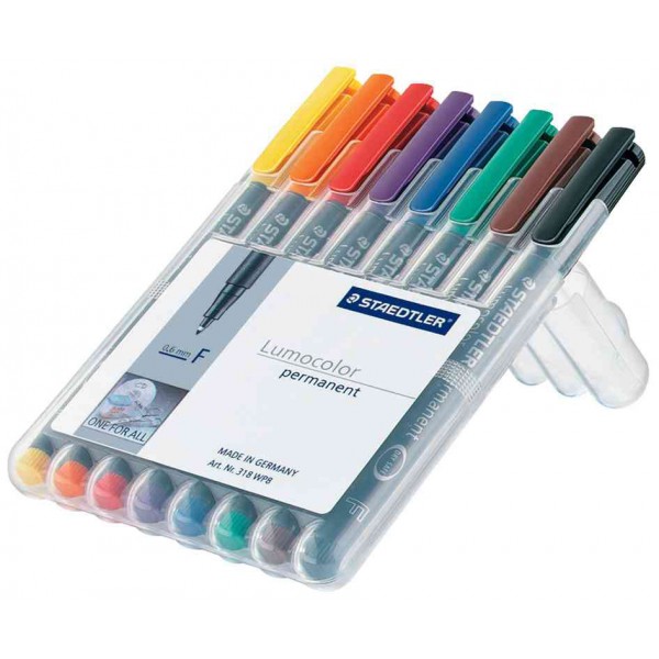 ROTULADOR LUMOCOLOR STAEDTLER 317WP8 ESTUCHE 8 COLORES 0.8MM
