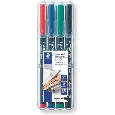 ROTULADOR LUMOCOLOR STAEDTLER 318WP4 ESTUCHE 4 COLORES 0.6MM