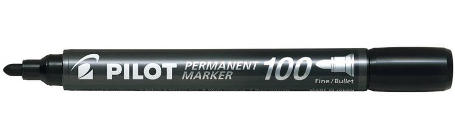 ROTULADOR MARCADOR PILOT PERMANENTE 100 PUNTA REDONDA TRAZO 1MM **NEGRO**