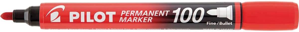 ROTULADOR MARCADOR PILOT PERMANENTE 100 PUNTA REDONDA TRAZO 1MM **ROJO**
