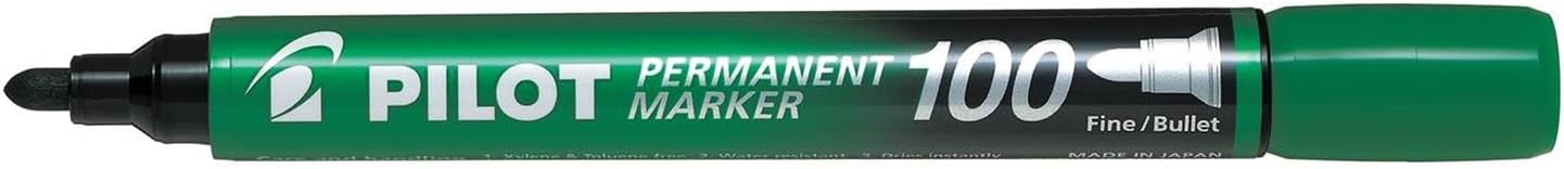 ROTULADOR MARCADOR PILOT PERMANENTE 100 PUNTA REDONDA TRAZO 1MM **VERDE**