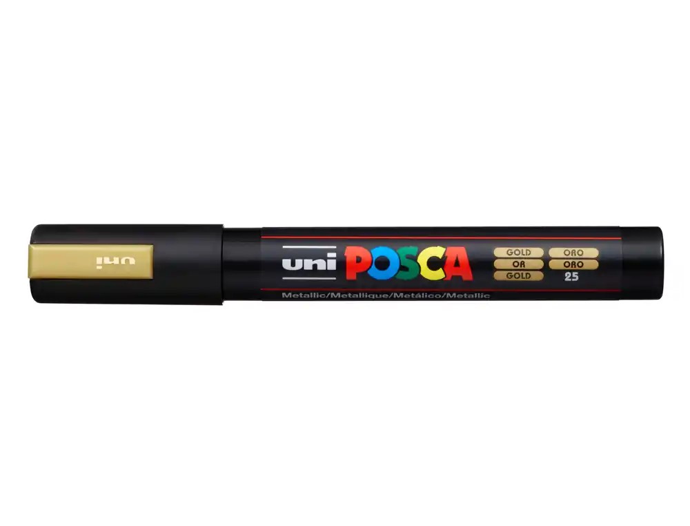 ROTULADOR MARCADOR UNI-POSCA **ORO** PUNTA DE 1.6 A 2.5MM TINTA A BASE DE AGUA NO TOXICA