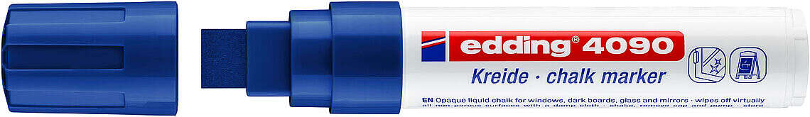 ROTULADOR ***PARA CRISTAL EDDING 4090 PUNTA 4-15MM*** COLOR AZUL