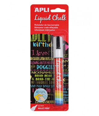 ROTULADOR TIZA LIQUID CHALK BLANCO APLI REF. 13954