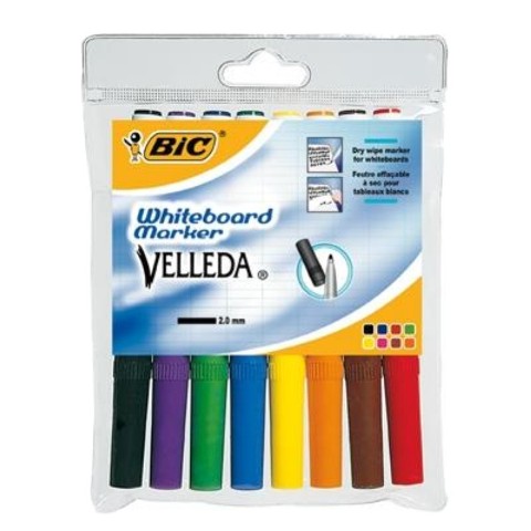 ROTULADOR VELLEDA BIC FELT MEDIUM PLW8 8 COLORES REF. 1199001748/ 503844