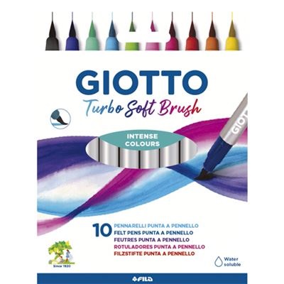 ROTULADORES GIOTTO ***PINCEL TURBO SOFT BRUSH**** CAJA DE 10 COLORES