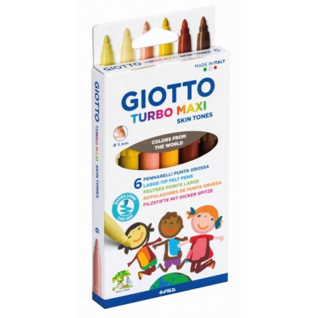 ROTULADORES TURBO MAXI COLOR ****COLORES CARAS GIOTTO SKIN TONES**** DE 6 COLORES REF: F527000