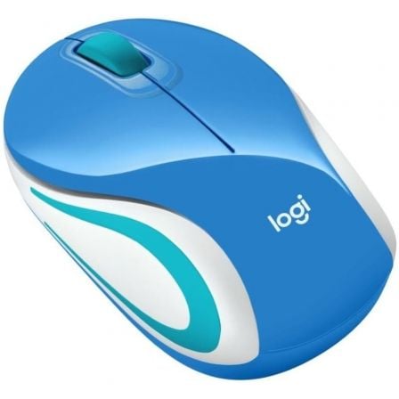 Ratón Mini Inalámbrico Logitech M187/ Hasta 1000 DPI/ Azul