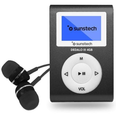 Reproductor MP3 Sunstech Dedalo III/ 4GB/ Radio FM/ Negro